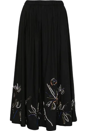 FORTE FORTE Crystal-embellished flared midi skirt