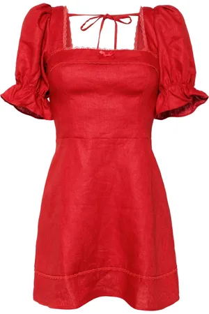 Reformation Evianna square neck linen dress