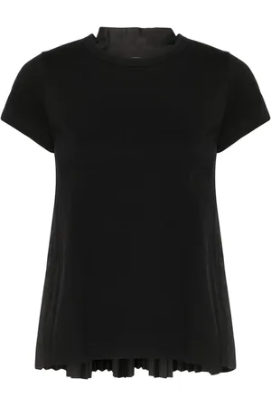 SACAI Knife-pleats crew-neck T-shirt