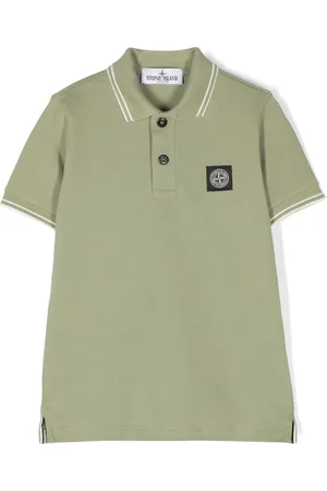Stone Island Compass-patch piqué polo shirt