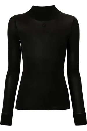 Courrèges Logo-patch roll-neck top