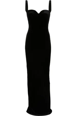 Balenciaga Bustier-neckline velvet gown