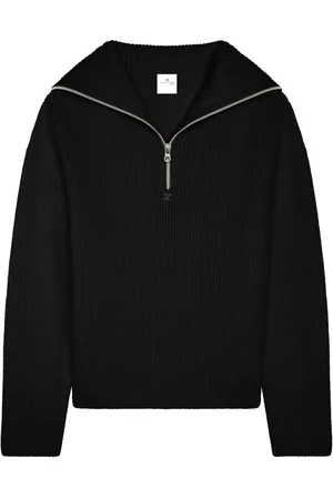 Courrèges Ribbed wool hooded sweater
