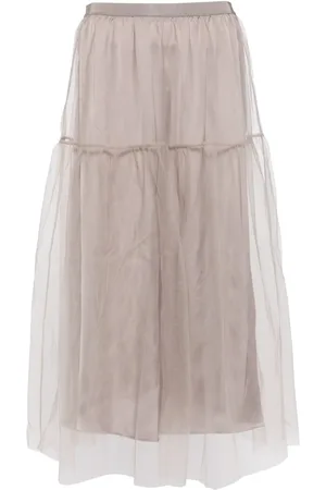 JNBY A-line tulle midi skirt