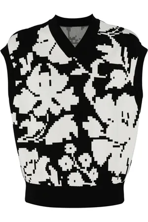 CROQUIS Floral-intarsia knitted vest