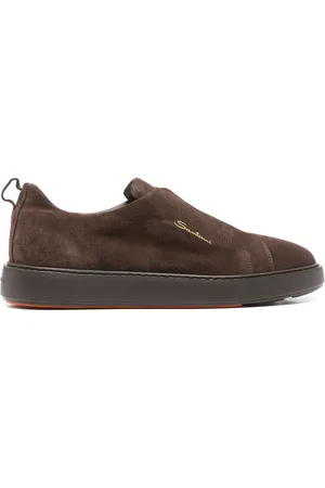 santoni Suede slip-on sneakers