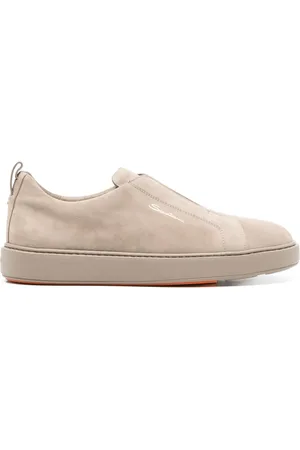 santoni Suede slip-on sneakers