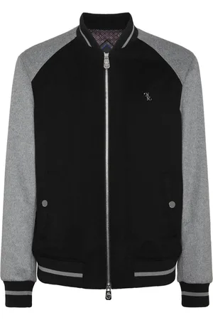 BILLIONAIRE Logo-appliqué two-tone bomber jacket