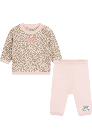 Kenzo Logo-embroidered organic cotton trousers set