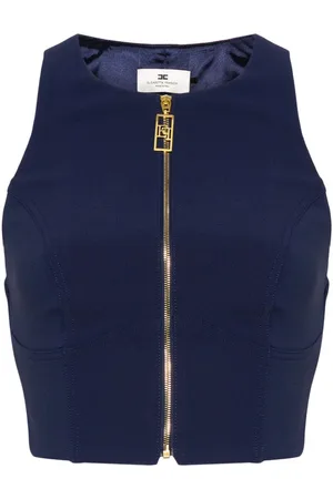 Elisabetta Franchi Crepe racerback crop top