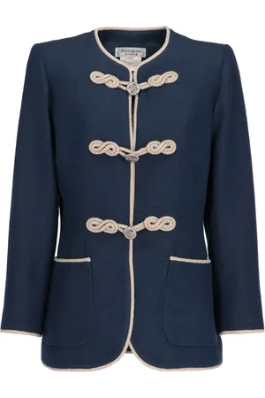 Saint Laurent 1980 contrast-trim silk jacket