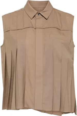 SACAI Pleated sleeveless shirt