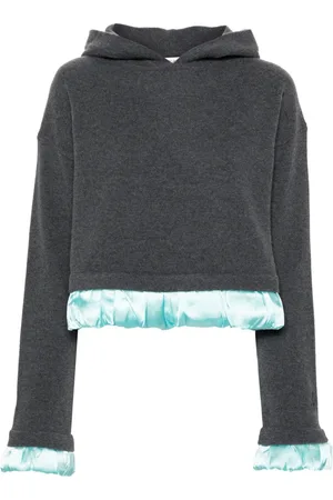 J.W.Anderson Satin-trim cropped hoodie