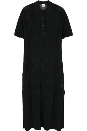Nanushka Polo-collar open-knit midi dress