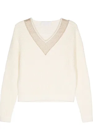 GENNY Rhinestone-neckline sweater