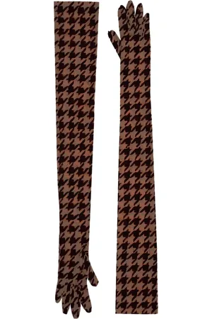 DRIES VAN NOTEN Houndstooth-pattern gloves