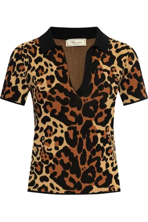 BLUMARINE Leopard-print knitted top
