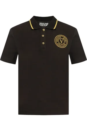 VERSACE Embroidered-logo cotton polo shirt