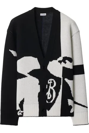 Burberry EKD-intarsia-knit cashmere cardigan