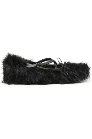 Simone Rocha Faux-fur ballet flats