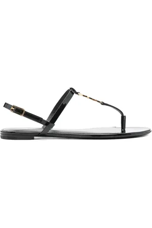 Saint Laurent Cassandra logo plaque sandals