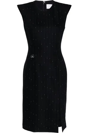 GENNY Pinstriped bodycon midi dress