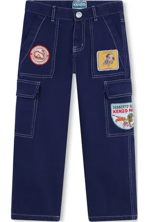 Kenzo Logo-patch cotton cargo jeans