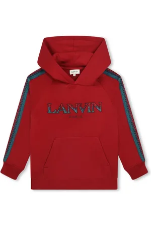Lanvin Logo-embroidered raglan-sleeves hoodie