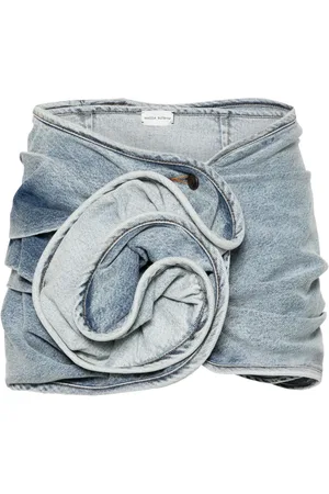 MAGDA BUTRYM Draped denim mini skirt