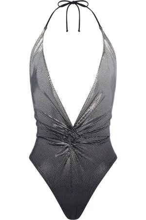 Moschino Micro-dot laminated swimsuit