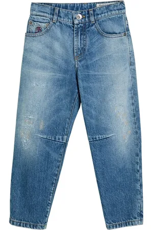 Brunello Cucinelli Ripped straight-leg jeans