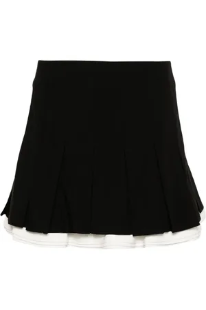 Maje Pleated dual-material skort