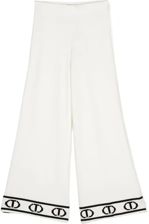 Twin-Set Intarsia-logo trousers