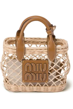 Miu Miu Woven basket tote bag