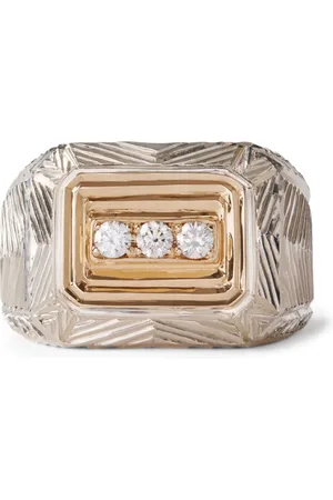 Duffy Three-diamond signet ring