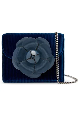 Oscar de la Renta Mini Stripped velvet TRO bag