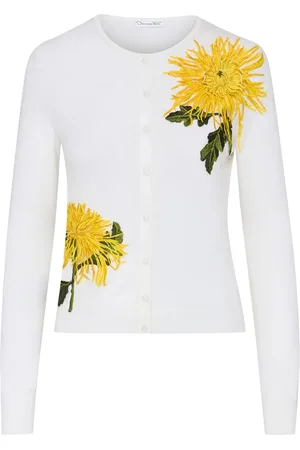 Oscar de la Renta Chrysanthemum Threadwork cardigan