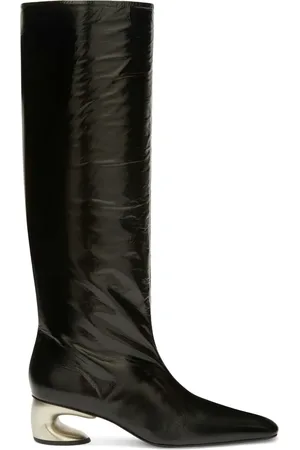 Jil Sander Metal-heel leather knee boots