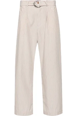 Nanushka Ferre pinstriped belted trousers