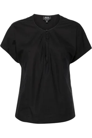 A.P.C. Cap-sleeve cotton blouse
