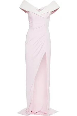 Balmain Off-shoulder slit dress