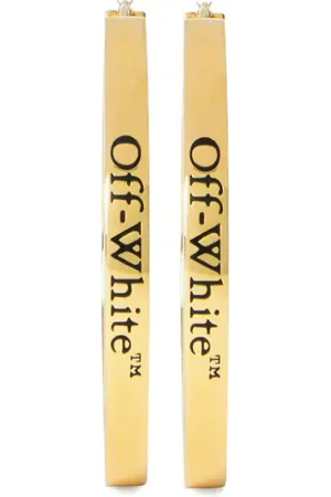 OFF-WHITE Log-engraved hoop earrings