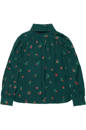 Nº21 Rose-print roll-neck blouse