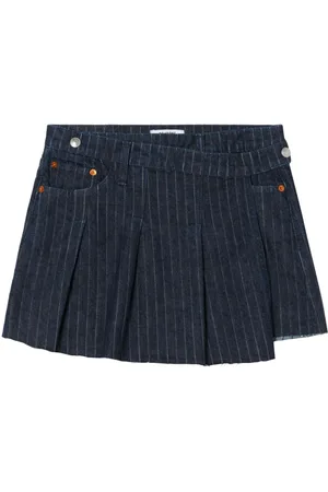 RE/DONE Pinstripe wrap mini skirt