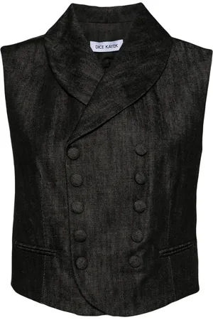 DICE KAYEK Double-breasted denim waistcoat