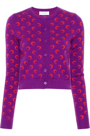 Marine Serre Crescent Moon-jacquard cardigan