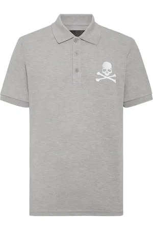 Philipp Plein Skull-embroidered cotton polo shirt