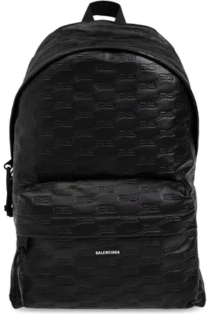 Balenciaga BB logo-embossed leather backpack