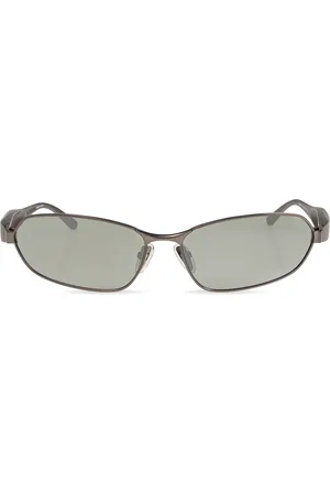 Balenciaga Logo-engraved rectangle-frame sunglasses
