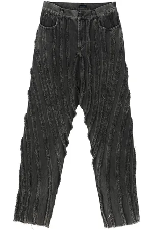 MUGLER Frayed panelled jeans